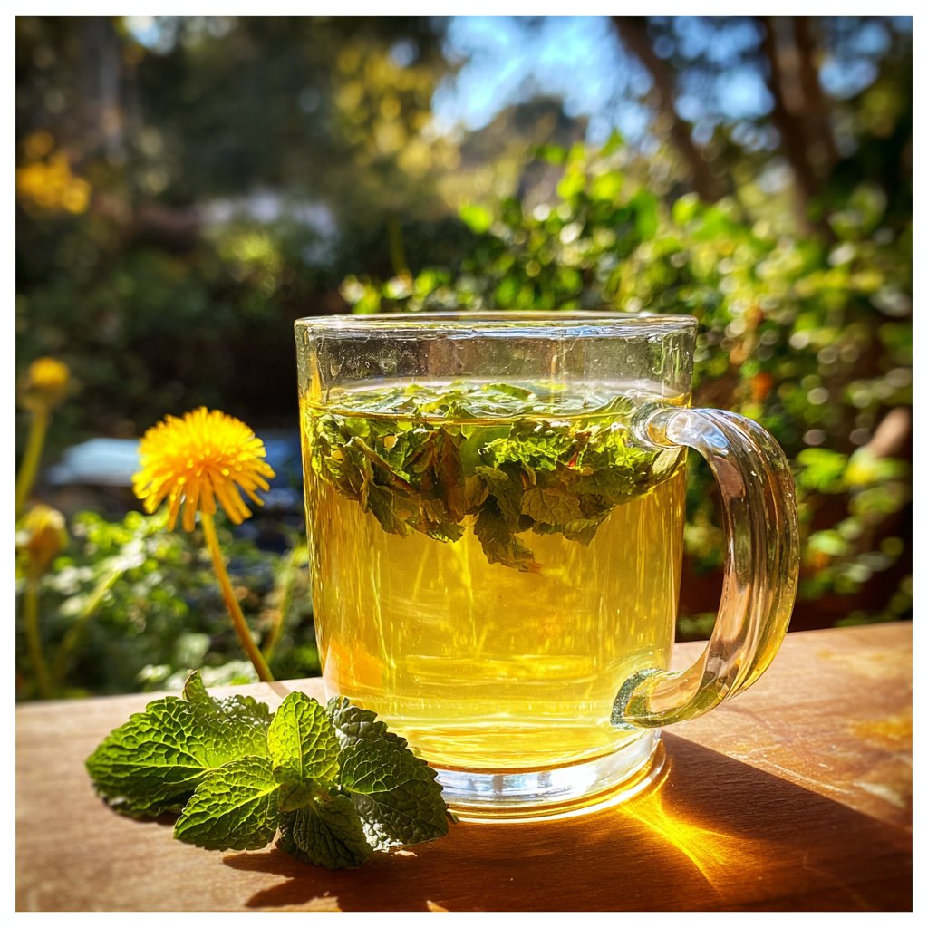 Invigorating Dandelion and Mint Tea