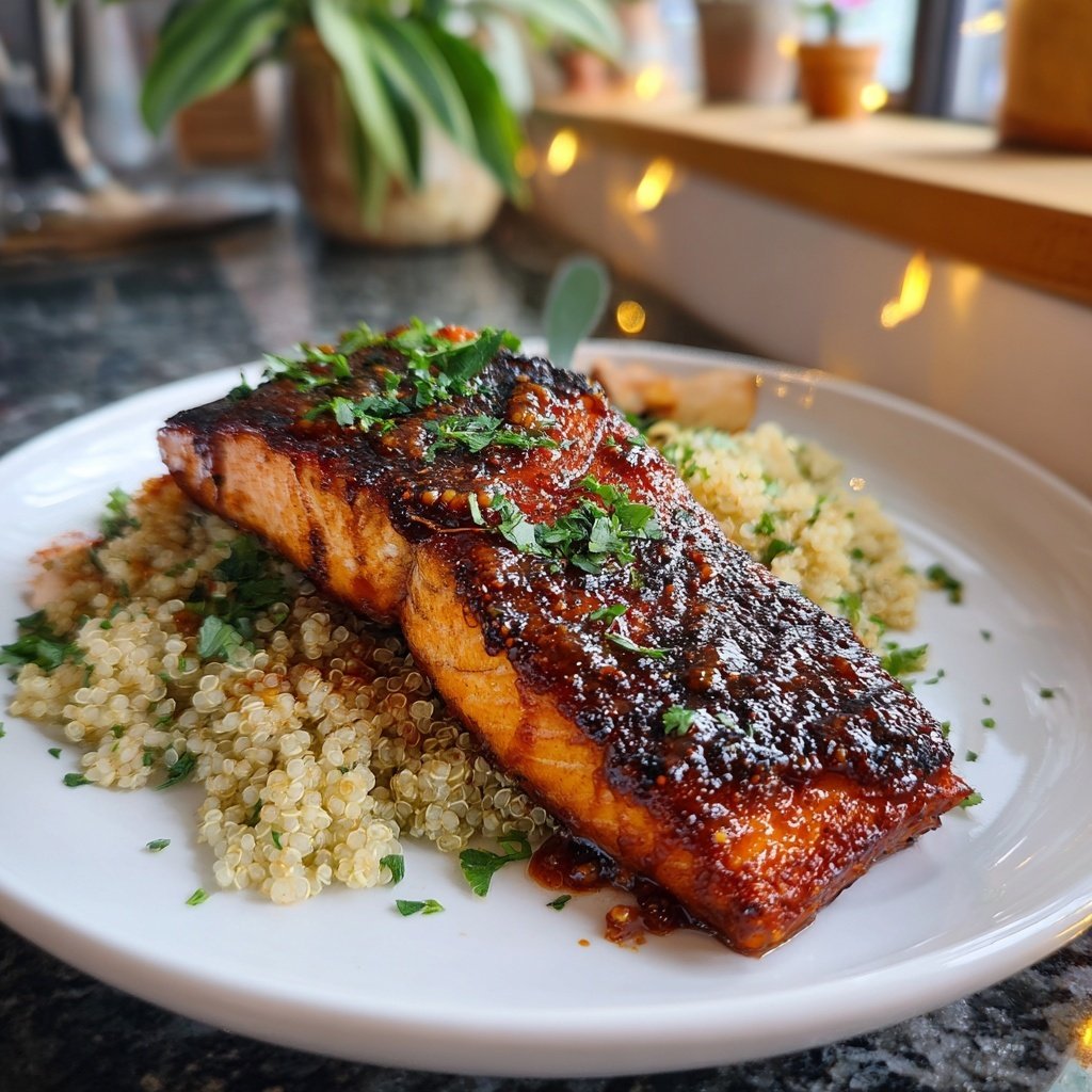 Barbecue Salmon and Quinoa