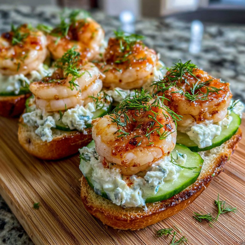Shrimp Cucumber Snack Boats