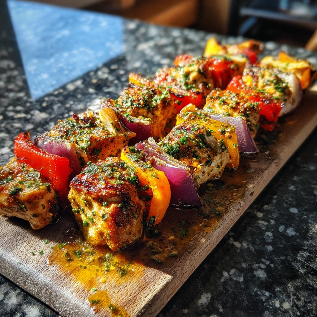 Mediterranean Chicken Kebabs with Dip